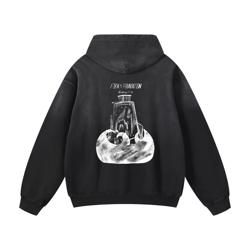 Firm foundation (Heavyweight Sunfade Oversized Hoodie)