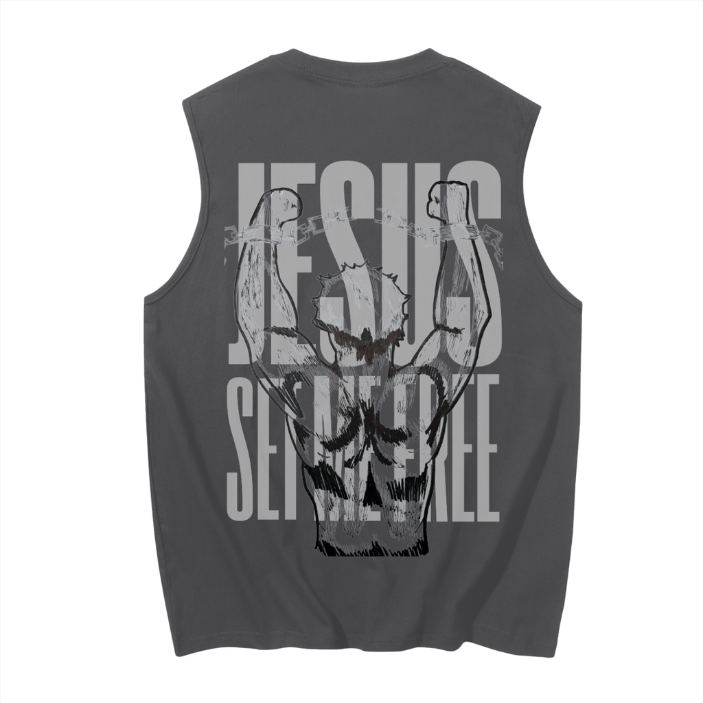 Jesus set me free (Men's Sleeveless Cotton Tank Top)