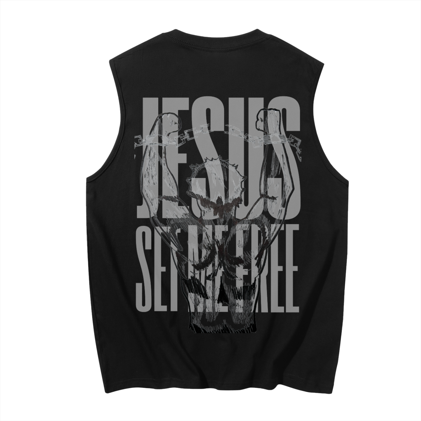 Jesus set me free (Men's Sleeveless Cotton Tank Top)