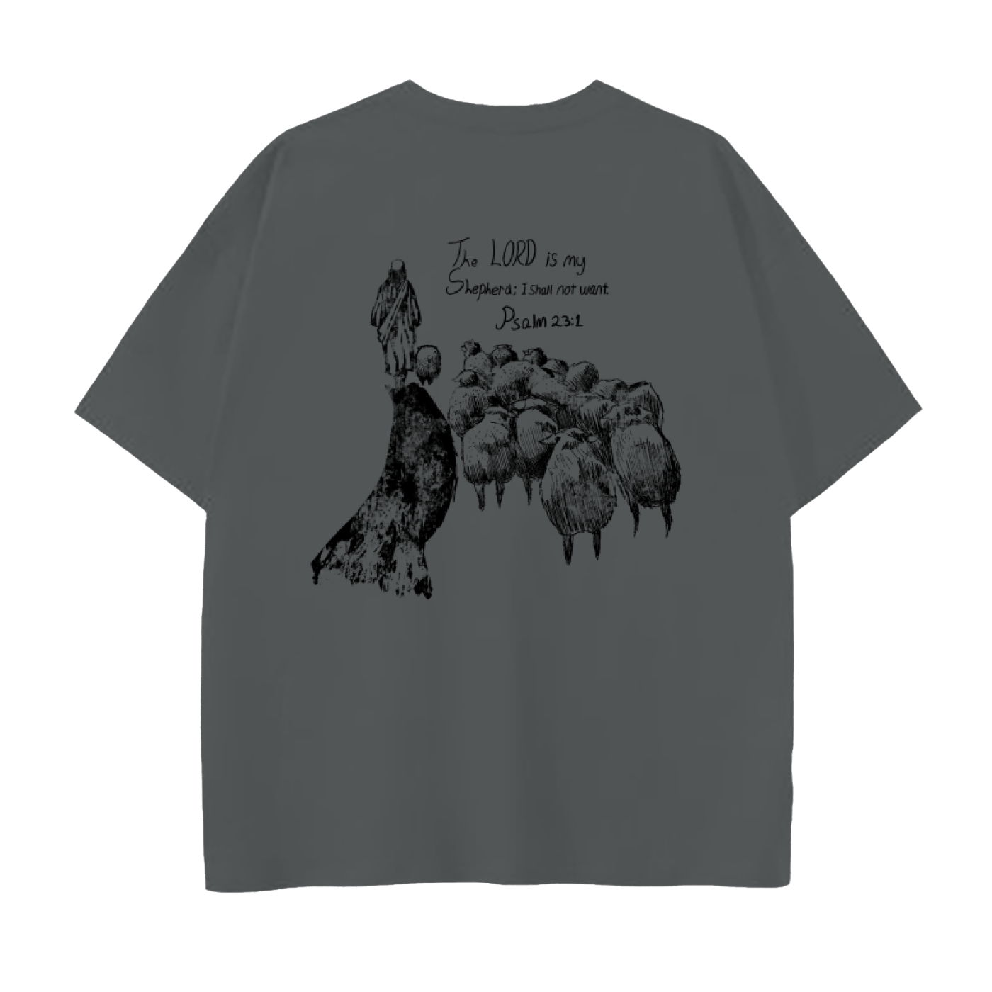 Psalms 23:1 (Drop Shoulder Cotton T-Shirt)