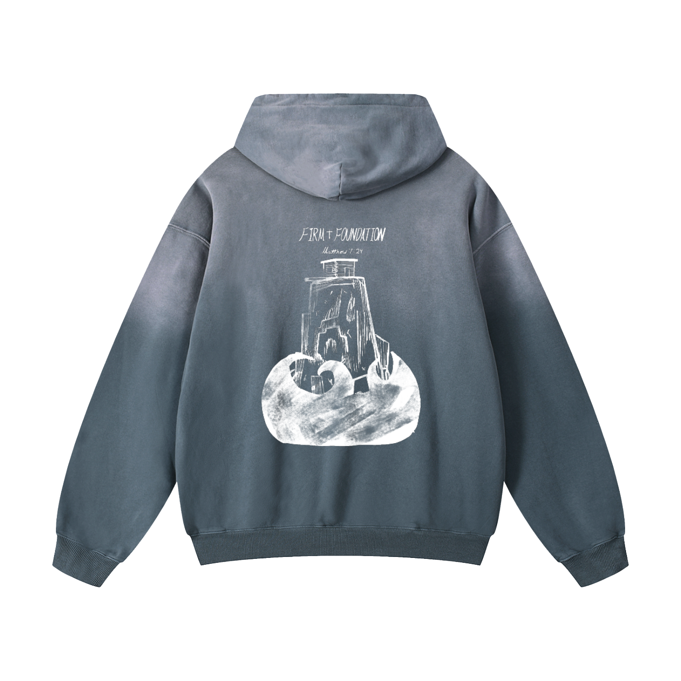 Firm foundation (Heavyweight Sunfade Oversized Hoodie)